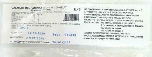 Calamari Congelati Sporchi U3 kg. 1